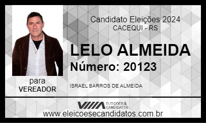 Candidato LELO ALMEIDA 2024 - CACEQUI - Eleições