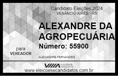 Candidato ALEXANDRE DA AGROPECUÁRIA 2024 - VENÂNCIO AIRES - Eleições