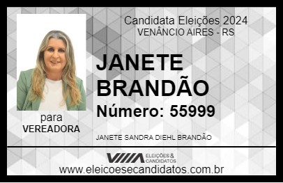 Candidato JANETE BRANDÃO 2024 - VENÂNCIO AIRES - Eleições