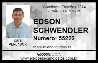 Candidato EDSON SCHWENDLER 2024 - VENÂNCIO AIRES - Eleições