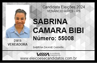 Candidato SABRINA CAMARA BIBI 2024 - VENÂNCIO AIRES - Eleições