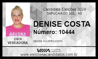 Candidato DENISE COSTA 2024 - SAPUCAIA DO SUL - Eleições