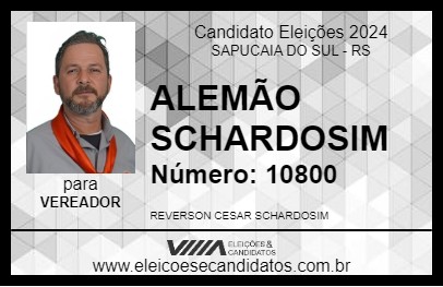 Candidato ALEMÃO SCHARDOSIM 2024 - SAPUCAIA DO SUL - Eleições