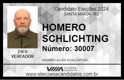 Candidato HOMERO SCHLICHTING 2024 - SANTA MARIA - Eleições