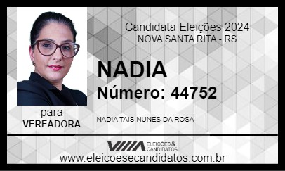 Candidato NADIA 2024 - NOVA SANTA RITA - Eleições