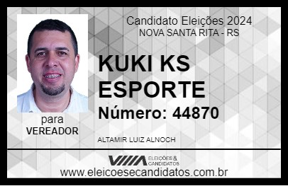 Candidato KUKI KS ESPORTE 2024 - NOVA SANTA RITA - Eleições