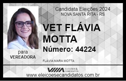 Candidato VET FLÁVIA MOTTA 2024 - NOVA SANTA RITA - Eleições