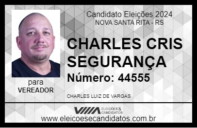 Candidato CHARLES CRIS SEGURANÇA 2024 - NOVA SANTA RITA - Eleições