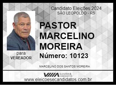 Candidato PASTOR MARCELINO MOREIRA 2024 - SÃO LEOPOLDO - Eleições