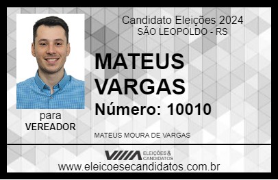 Candidato MATEUS VARGAS 2024 - SÃO LEOPOLDO - Eleições