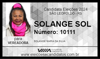 Candidato SOLANGE SOL 2024 - SÃO LEOPOLDO - Eleições