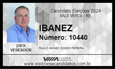 Candidato IBANEZ 2024 - VALE VERDE - Eleições