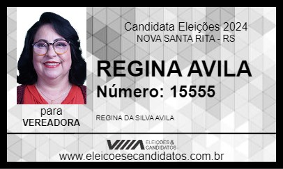 Candidato REGINA AVILA 2024 - NOVA SANTA RITA - Eleições