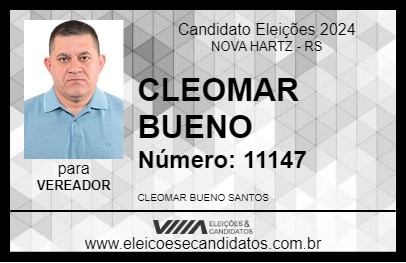 Candidato CLEOMAR BUENO 2024 - NOVA HARTZ - Eleições