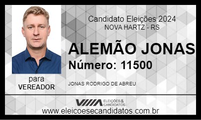 Candidato ALEMÃO JONAS 2024 - NOVA HARTZ - Eleições