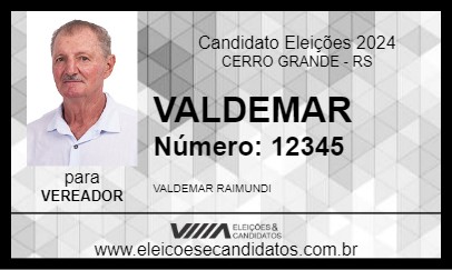 Candidato VALDEMAR 2024 - CERRO GRANDE - Eleições