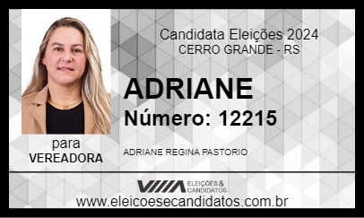 Candidato ADRIANE 2024 - CERRO GRANDE - Eleições