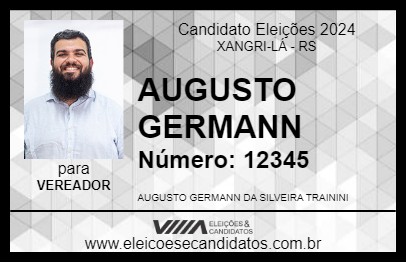 Candidato AUGUSTO GERMANN 2024 - XANGRI-LÁ - Eleições