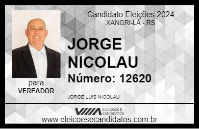 Candidato JORGE NICOLAU 2024 - XANGRI-LÁ - Eleições