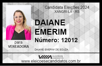 Candidato DAIANE EMERIM 2024 - XANGRI-LÁ - Eleições