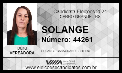 Candidato SOLANGE 2024 - CERRO GRANDE - Eleições