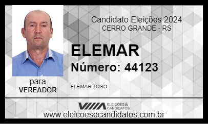 Candidato ELEMAR 2024 - CERRO GRANDE - Eleições