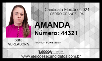 Candidato AMANDA 2024 - CERRO GRANDE - Eleições