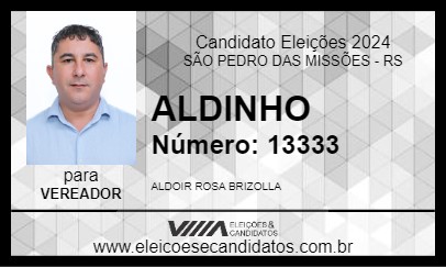 Candidato ALDINHO 2024 - SÃO PEDRO DAS MISSÕES - Eleições