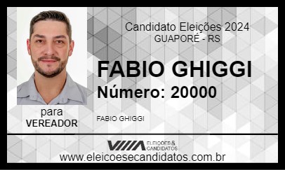 Candidato FABIO GHIGGI 2024 - GUAPORÉ - Eleições