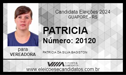 Candidato PATRICIA 2024 - GUAPORÉ - Eleições