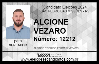 Candidato ALCIONE VEZARO 2024 - SÃO PEDRO DAS MISSÕES - Eleições