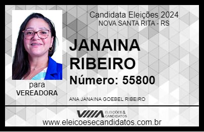 Candidato JANAINA RIBEIRO 2024 - NOVA SANTA RITA - Eleições