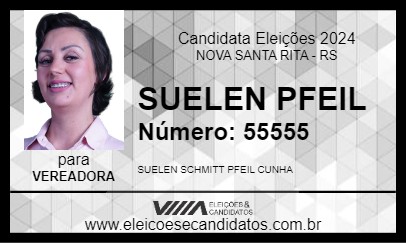 Candidato SUELEN PFEIL 2024 - NOVA SANTA RITA - Eleições