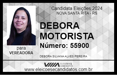 Candidato DEBORA MOTORISTA 2024 - NOVA SANTA RITA - Eleições