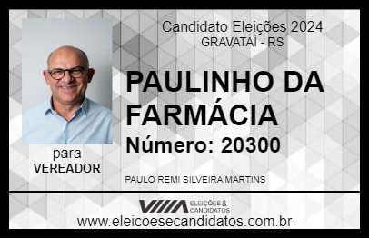 Candidato PAULINHO DA FARMÁCIA 2024 - GRAVATAÍ - Eleições