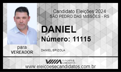 Candidato DANIEL 2024 - SÃO PEDRO DAS MISSÕES - Eleições