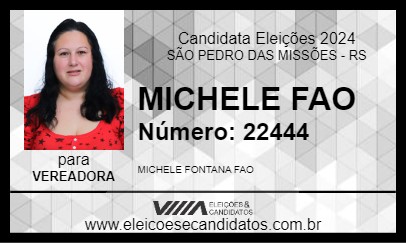 Candidato MICHELE FAO 2024 - SÃO PEDRO DAS MISSÕES - Eleições