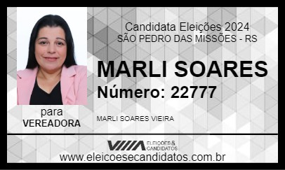 Candidato MARLI SOARES 2024 - SÃO PEDRO DAS MISSÕES - Eleições