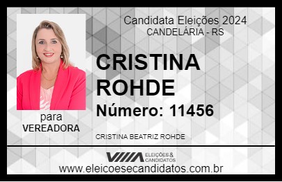 Candidato CRISTINA ROHDE 2024 - CANDELÁRIA - Eleições