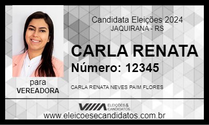 Candidato CARLA RENATA 2024 - JAQUIRANA - Eleições