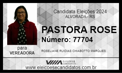 Candidato PASTORA ROSE 2024 - ALVORADA - Eleições