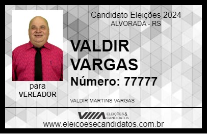 Candidato VALDIR VARGAS 2024 - ALVORADA - Eleições