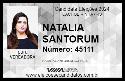 Candidato NATALIA SANTORUM 2024 - CACHOEIRINHA - Eleições