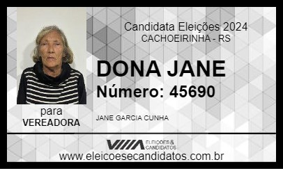 Candidato DONA JANE 2024 - CACHOEIRINHA - Eleições