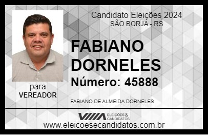 Candidato FABIANO DORNELES 2024 - SÃO BORJA - Eleições