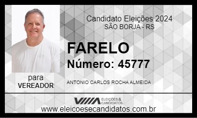 Candidato FARELO 2024 - SÃO BORJA - Eleições