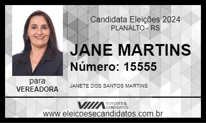 Candidato JANE MARTINS 2024 - PLANALTO - Eleições