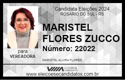 Candidato MARISTEL FLORES ZUCCO 2024 - ROSÁRIO DO SUL - Eleições