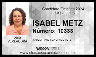 Candidato ISABEL METZ 2024 - BROCHIER - Eleições