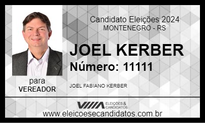 Candidato JOEL KERBER 2024 - MONTENEGRO - Eleições